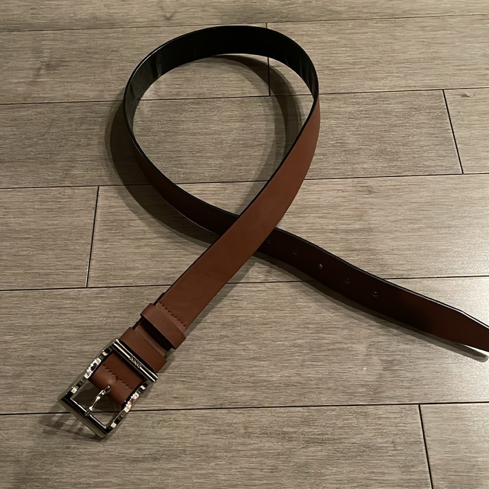 DKNY Brown Faux Leather Belt. Size Medium